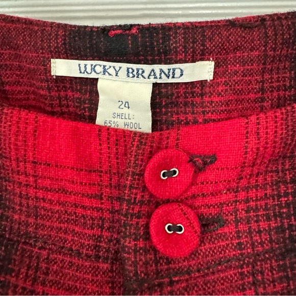 Lucky Brand Red Plaid Wool Cuffed Shorts - Picture 3 of 9